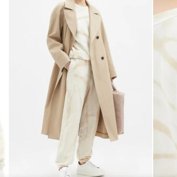 LES TIEN Tie-dye Brushed-back Cotton Sweatshirt - Beige - Picture 2 of 11